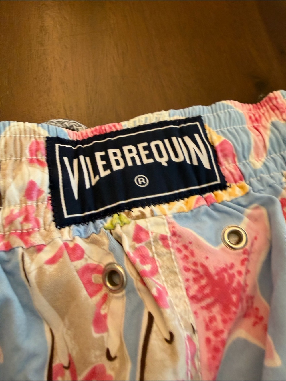 Vilebrequin Blue Swim Trunks with Pink and Yellow Tropical Motif - Picture 4 of 7